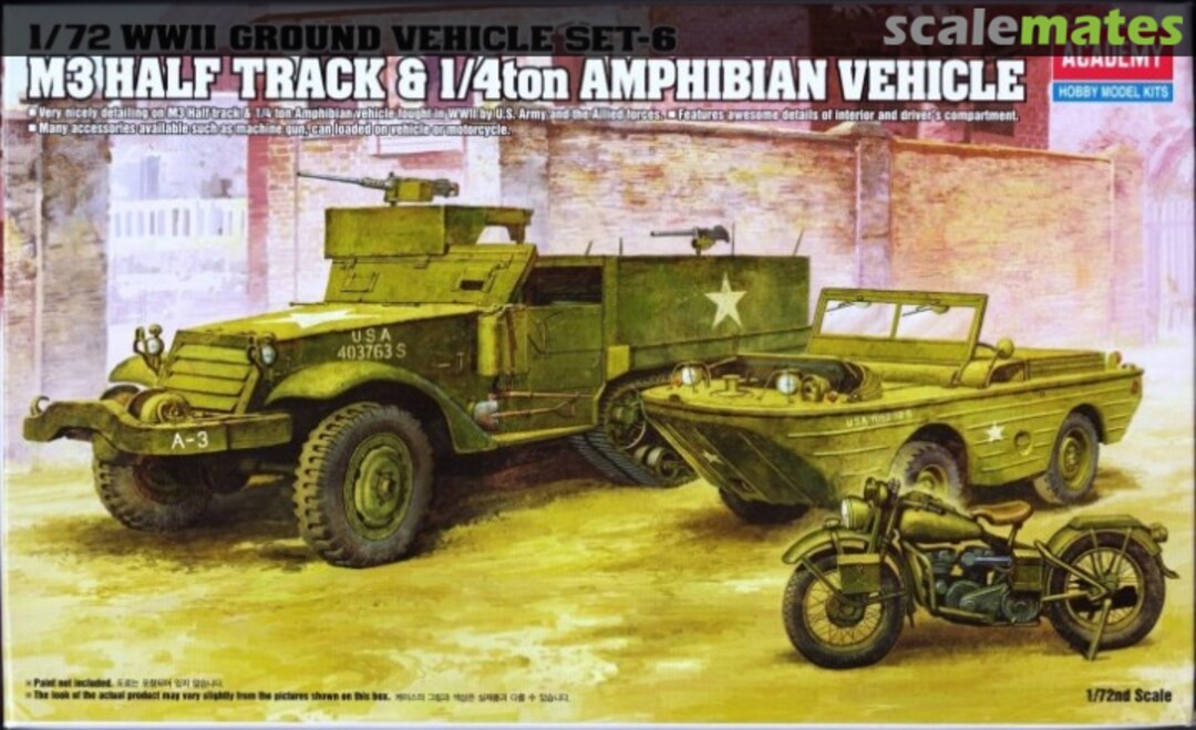 Boxart M3 Half Track & 1/4ton Amphibian Vehicle 13408 Academy Boxart M3 Half Track & 1/4ton Amphibian Vehicle 13408 Academy