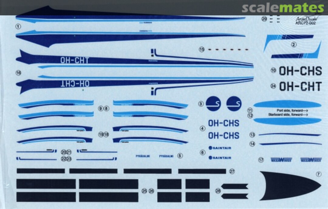 Boxart Cessna 402B Businessliner OH-CHS & OH-CHT ARC72-002 Arctic Decals Boxart Cessna 402B Businessliner OH-CHS & OH-CHT ARC72-002 Arctic Decals