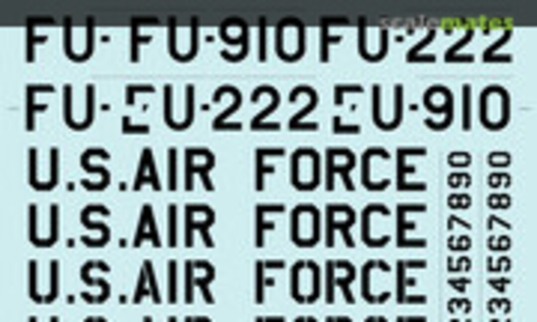 1:48 USAF F-86 Sabre Tail Codes Ver 1.0 (HobbyDecal TC48025V1) TC48025V1