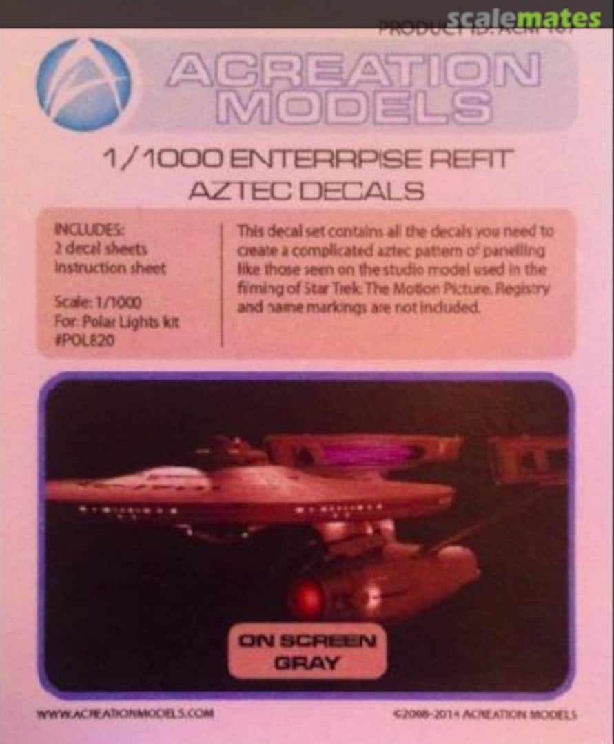 Boxart Enterprise Refit Aztec Decals ACM 107 Acreation Models Boxart Enterprise Refit Aztec Decals ACM 107 Acreation Models