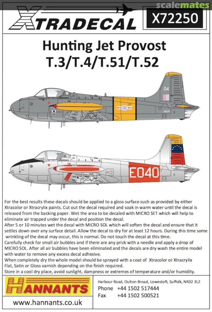 Boxart Hunting Jet Provost T.3/T.4/T.51/T.52 X72250 Xtradecal Boxart Hunting Jet Provost T.3/T.4/T.51/T.52 X72250 Xtradecal
