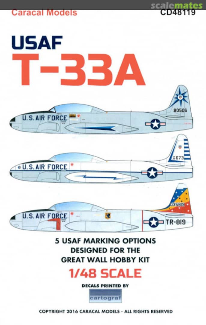 Boxart USAF T-33A CD48119 Caracal Models Boxart USAF T-33A CD48119 Caracal Models