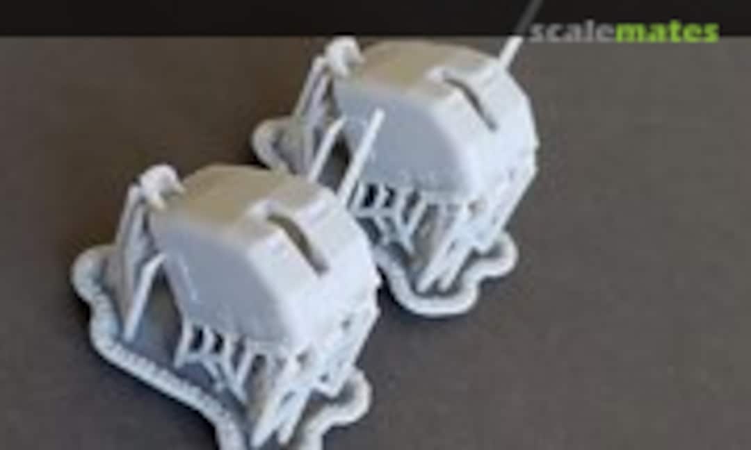 1:192 5"/38 cal. Mk.30 Mod.41 "Double Knuckle" Mounts, early (set of 2) (Model Monkey 192-5"2knuck.early) 192-5"2knuck.early