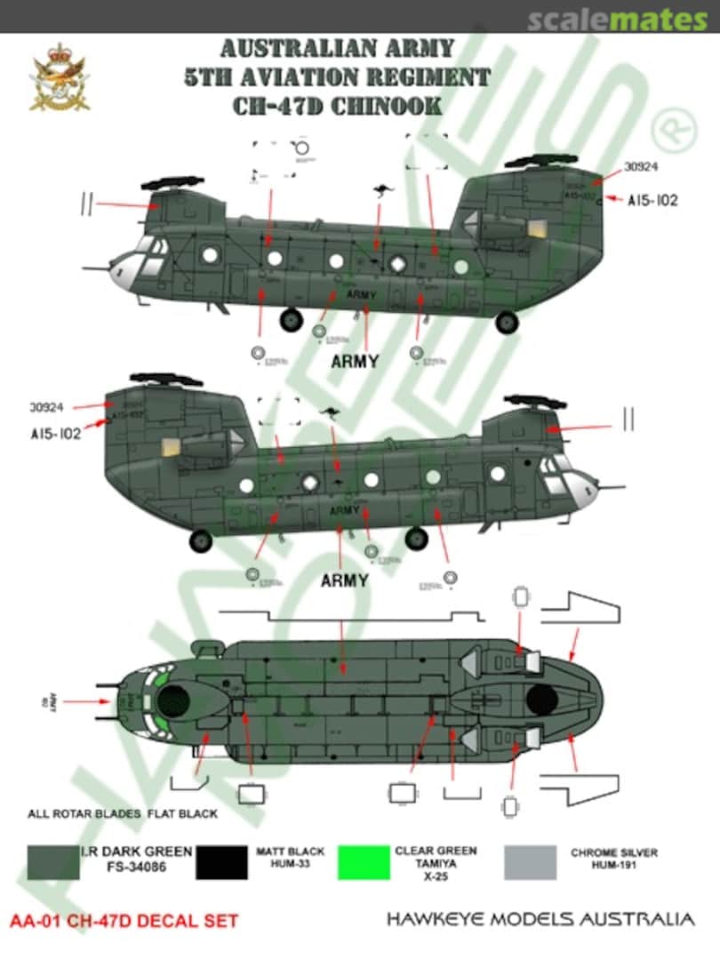 Boxart Boeing CH-47D Chinook Australian Army AA-01 Hawkeye Models Boxart Boeing CH-47D Chinook Australian Army AA-01 Hawkeye Models