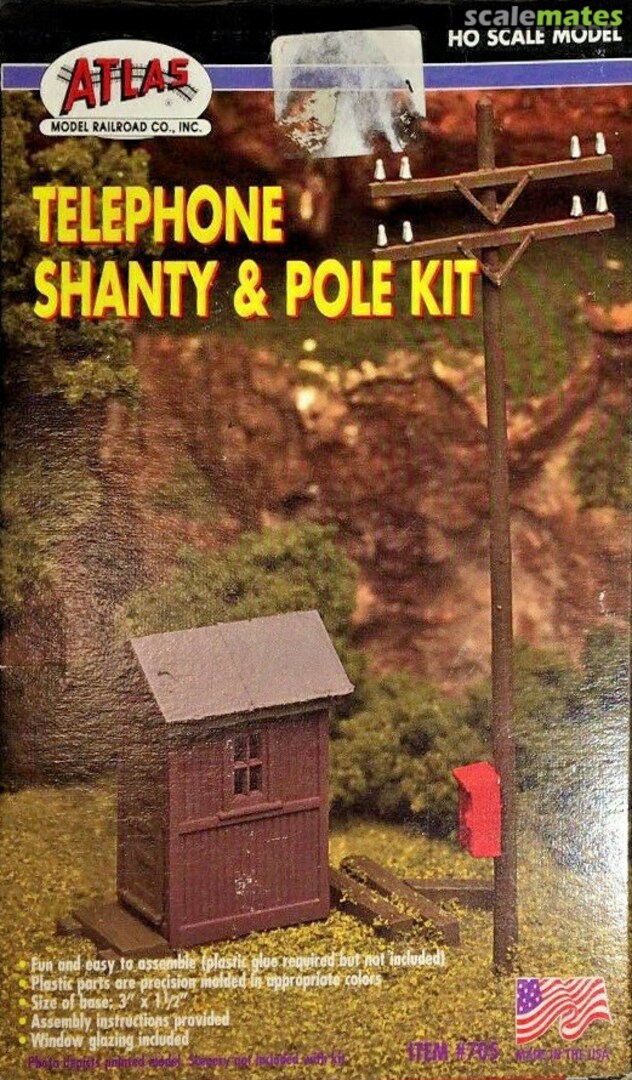 Boxart Telephone Shanty & Pole Kit 705 Atlas Model Railroad Co. Boxart Telephone Shanty & Pole Kit 705 Atlas Model Railroad Co.