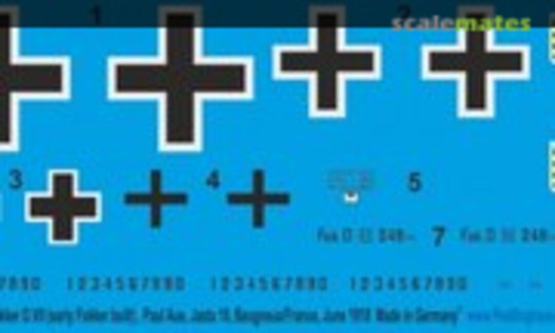 1:72 Fokker D.VII (Early Fokker built) Paul Aue, Jasta 10, Beugneux/France 1918 (Peddinghaus-Decals 72 3976) 72 3976