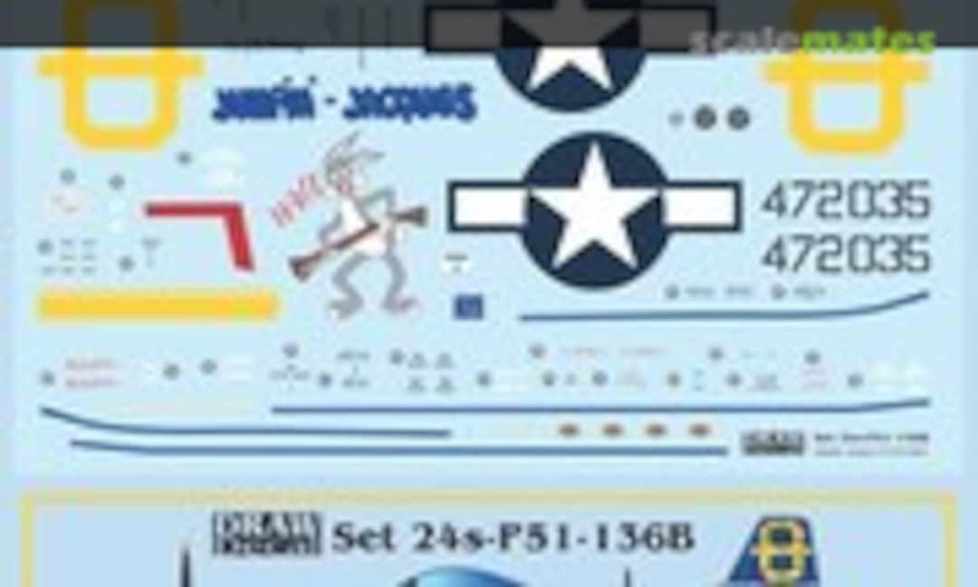 1:24 “Jumpin’ Jacques” P-51D G-SIJJ (Draw Decal 24-P51-136B) 24-P51-136B