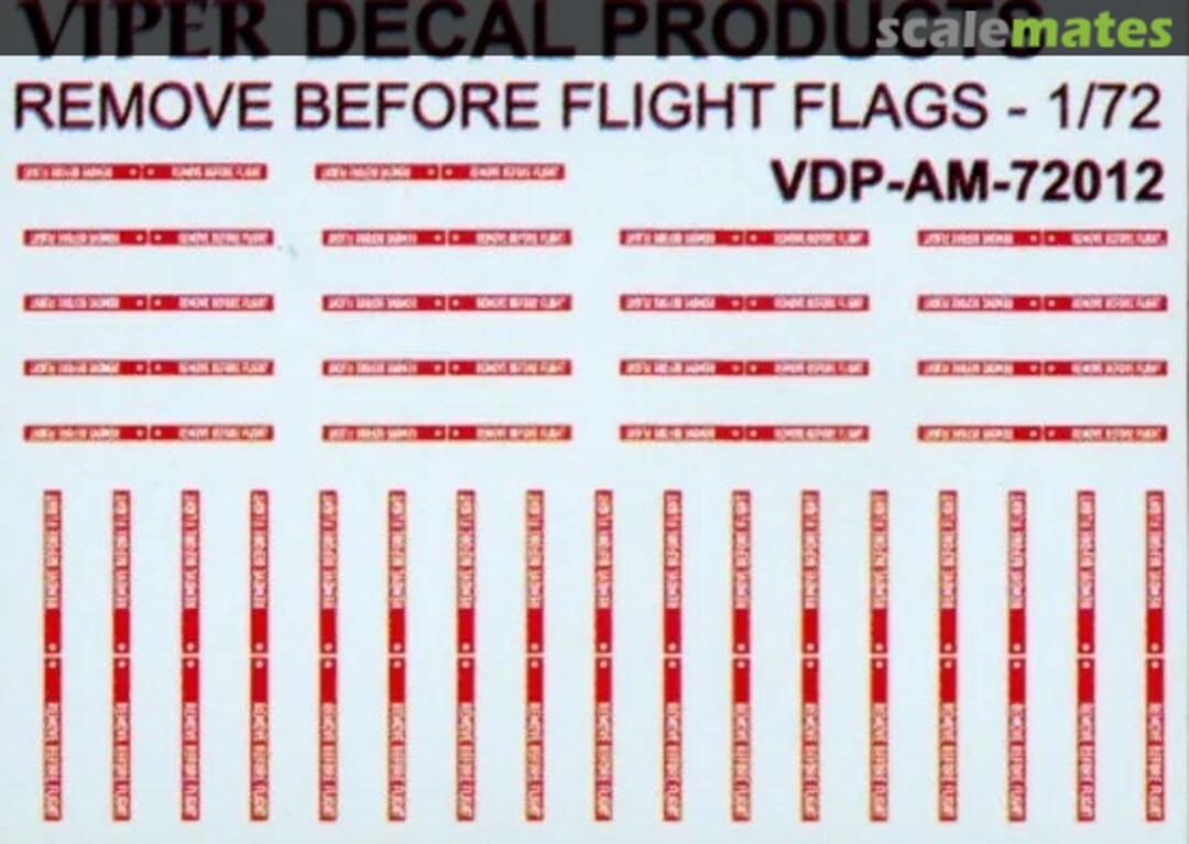 Boxart Remove before flight flags Various sizes AM72012 Viper Decal Products