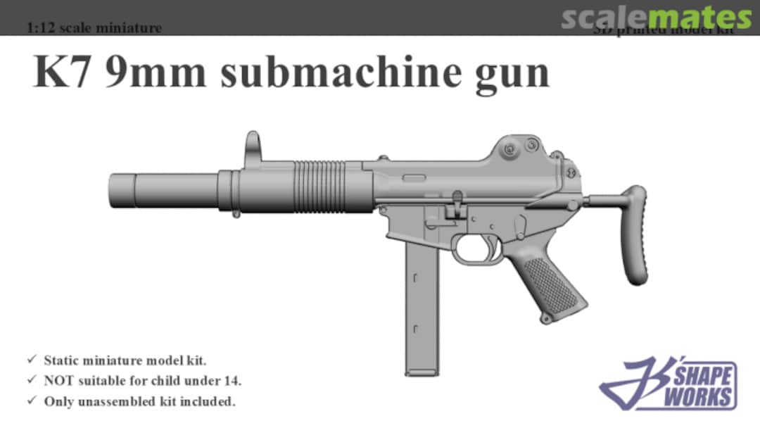 Boxart K7 9mm submachine gun JS12A040 Js' Shapeworks Boxart K7 9mm submachine gun JS12A040 Js' Shapeworks