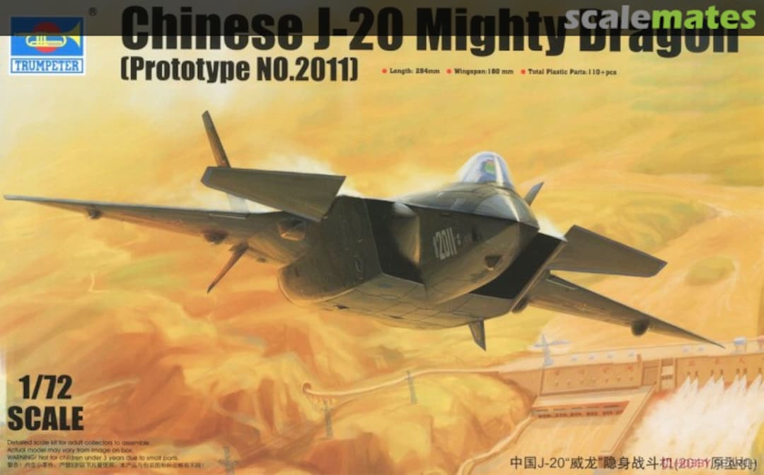 Boxart Chinese J-20 Mighty Dragon (Prototype NO.2011) 01665 Trumpeter Boxart Chinese J-20 Mighty Dragon (Prototype NO.2011) 01665 Trumpeter