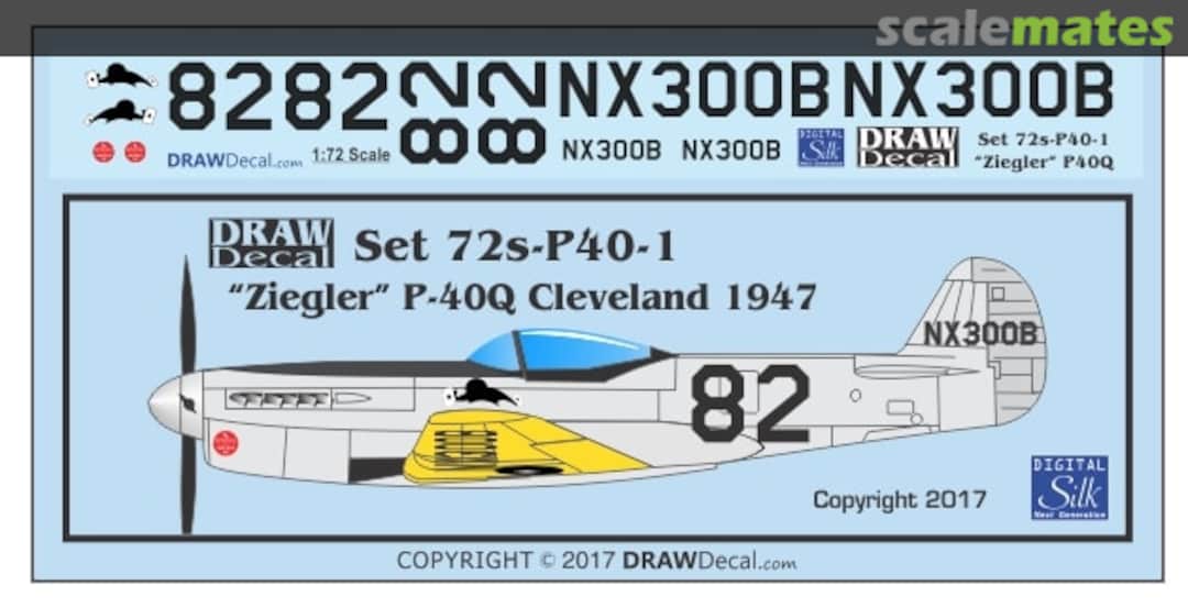 Boxart "Ziegler" P-40Q Cleveland 1947 72-P40-1 Draw Decal Boxart "Ziegler" P-40Q Cleveland 1947 72-P40-1 Draw Decal