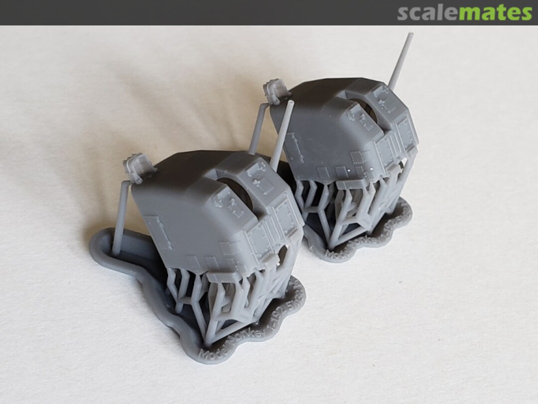 Boxart 5"/38 cal. Mk.30 Mod.41 "Double Knuckle" Mounts, late (set of 2) MM192-5"2knuck.late Model Monkey Boxart 5"/38 cal. Mk.30 Mod.41 "Double Knuckle" Mounts, late (set of 2) MM192-5"2knuck.late Model Monkey