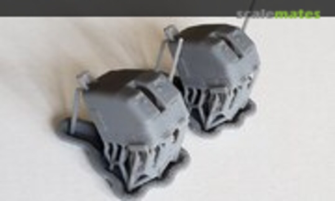 1:192 5"/38 cal. Mk.30 Mod.41 "Double Knuckle" Mounts, late (set of 2) (Model Monkey MM192-5"2knuck.late) MM192-5"2knuck.late