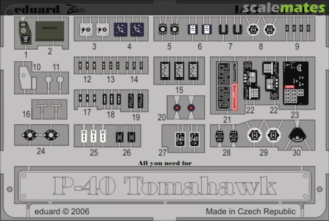 Boxart P-40B Tomahawk placards Zoom 23008 Eduard