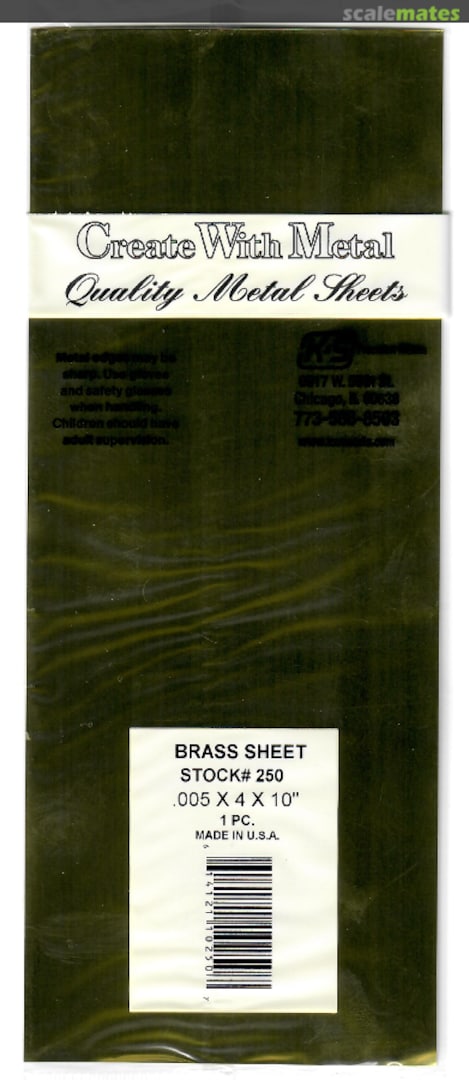 Boxart Brass Sheet 0.005" x 4" x 10" 250 K&S Precision Metals Boxart Brass Sheet 0.005" x 4" x 10" 250 K&S Precision Metals