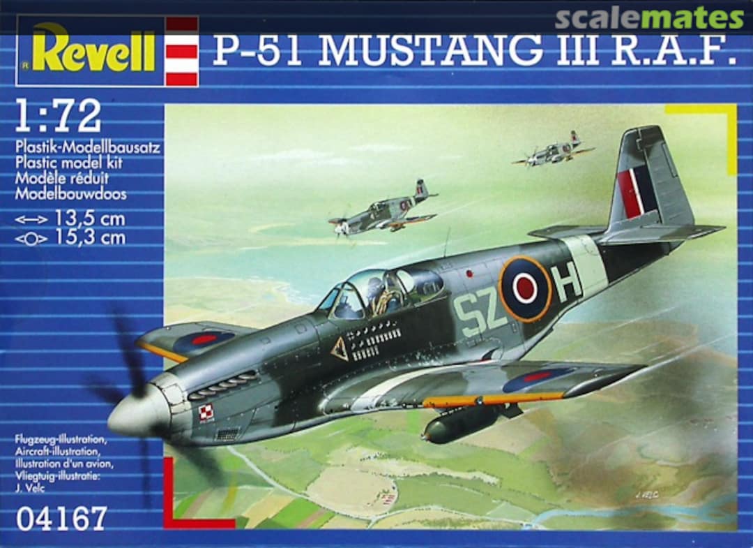 Boxart P-51 Mustang III R.A.F. 04167 Revell Boxart P-51 Mustang III R.A.F. 04167 Revell