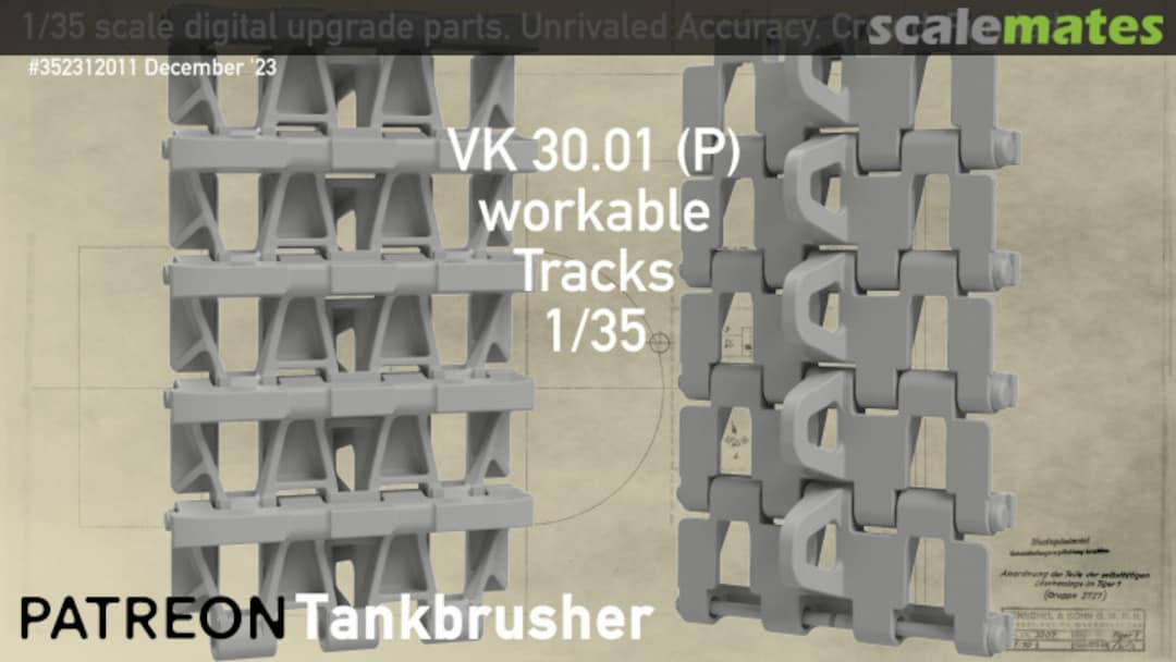 Boxart VK 30.01 P single link workable tracks 352312011 Tankbrusher Scale Modeling Boxart VK 30.01 P single link workable tracks 352312011 Tankbrusher Scale Modeling