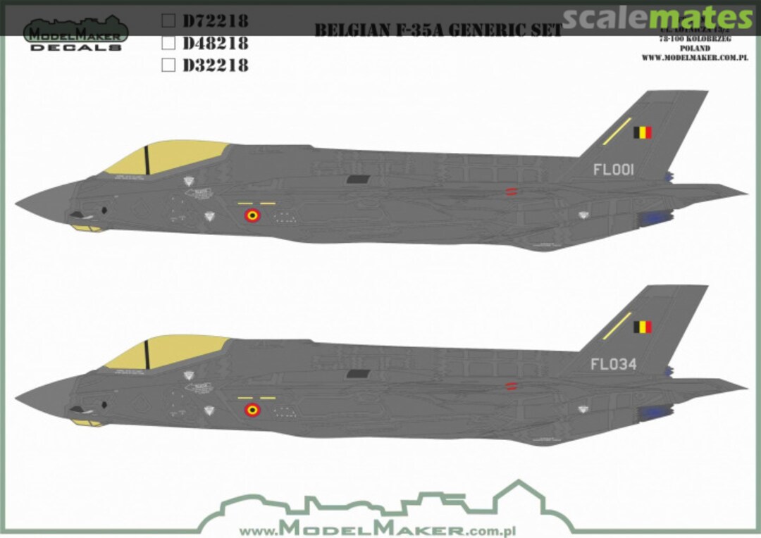 Boxart Belgian F-35A Generic Set D48218 ModelMaker Boxart Belgian F-35A Generic Set D48218 ModelMaker