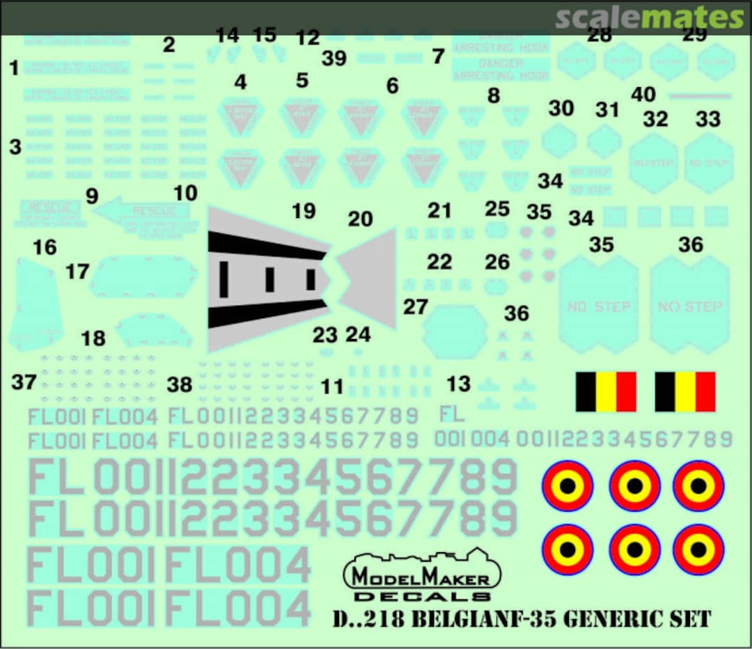 Contents Belgian F-35A Generic Set D48218 ModelMaker Contents Belgian F-35A Generic Set D48218 ModelMaker