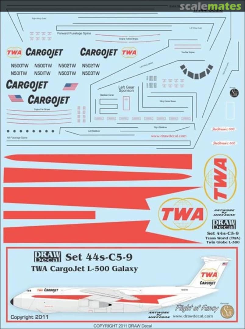 Boxart Lockheed L-500 Galaxy - TWA CargoJet Flight of Fancy 44-C5-09 Draw Decal Boxart Lockheed L-500 Galaxy - TWA CargoJet Flight of Fancy 44-C5-09 Draw Decal