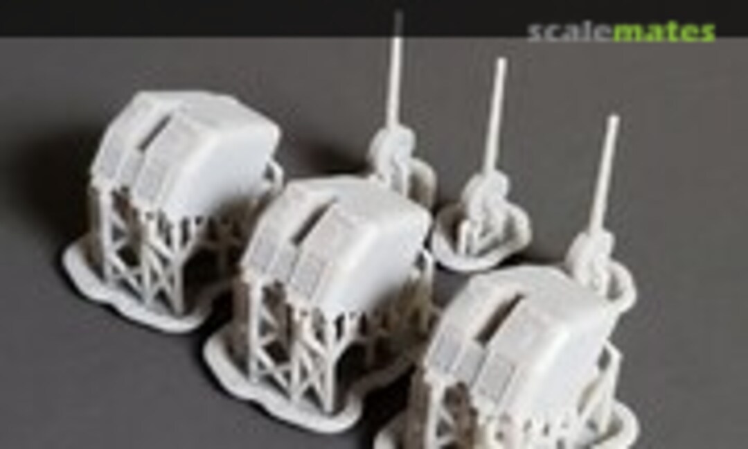 1:192 5"/38 cal. Mk.30 Mod.60 "Single Knuckle" Mounts, early (set of 3) (Model Monkey 192-5"1knuck.early) 192-5"1knuck.early