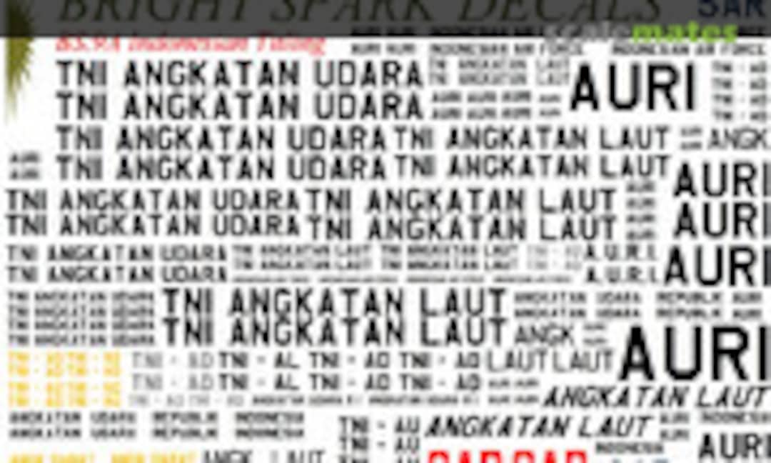1:72 Indonesian Titling (Bright Spark Decals BS.9A) BS.9A