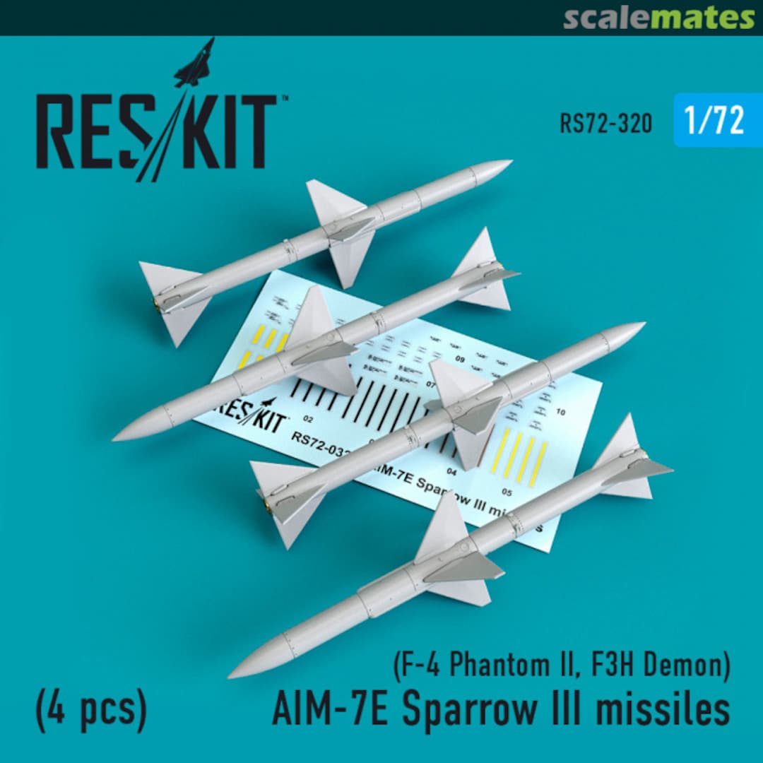 Boxart AIM-7E Sparrow III missiles RS72-0320 ResKit Boxart AIM-7E Sparrow III missiles RS72-0320 ResKit
