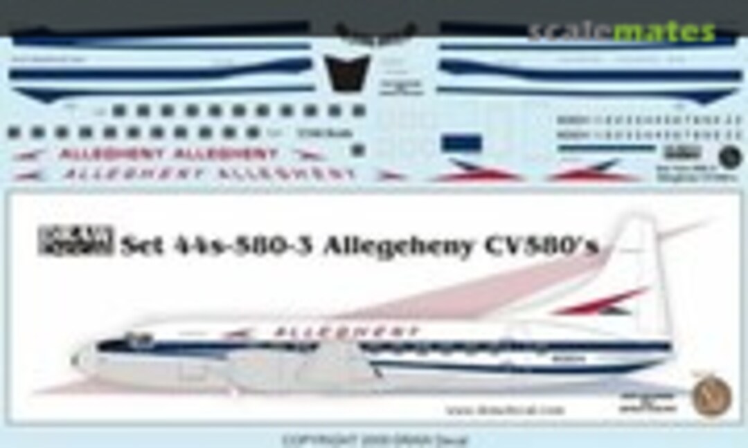 1:144 Allegheny Convair 580s (Draw Decal 44-580-3) 44-580-3