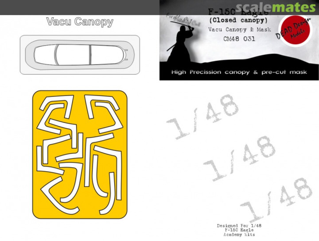 Boxart McDonnell Douglas F-15C Eagle - Vacu Canopy (closed) & Mask CM48031 DEAD Design Models
