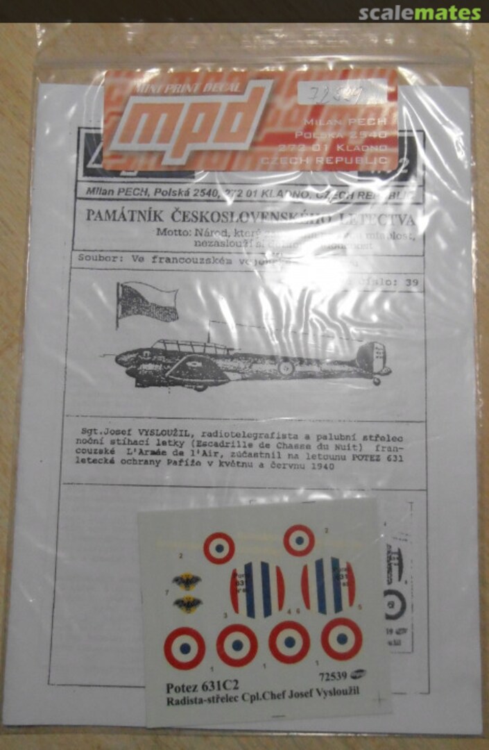 Boxart Potez 631C2 72539 Mini Print Decal Boxart Potez 631C2 72539 Mini Print Decal