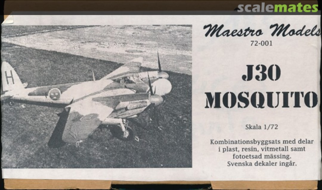 Boxart J30 Mosquito 72-001 Maestro Models