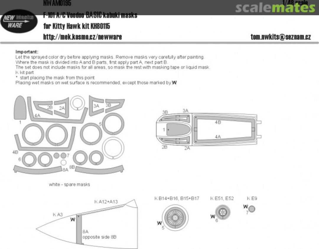 Boxart F-101 A/C Voodoo BASIC kabuki masks NWAM0195 New Ware