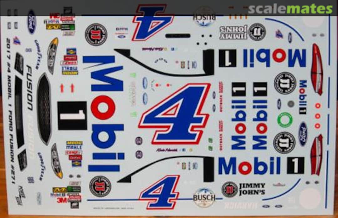 Boxart #4 Mobil 1 Kevin Harvick 2017 Ford Fusion PS-271 Powerslide Decals Boxart #4 Mobil 1 Kevin Harvick 2017 Ford Fusion PS-271 Powerslide Decals