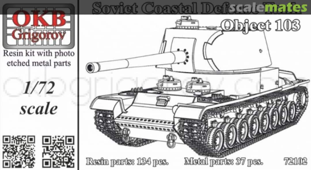 Boxart Soviet Coastal Defense Tank Object 103 72102 OKB Grigorov Boxart Soviet Coastal Defense Tank Object 103 72102 OKB Grigorov