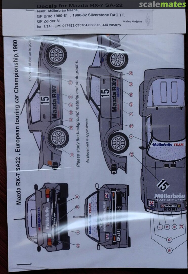 Boxart Mazda RX-7 SA 22, ETCC 1980-82 , team Müllerbräu 24010 Matwej Workshop Boxart Mazda RX-7 SA 22, ETCC 1980-82 , team Müllerbräu 24010 Matwej Workshop