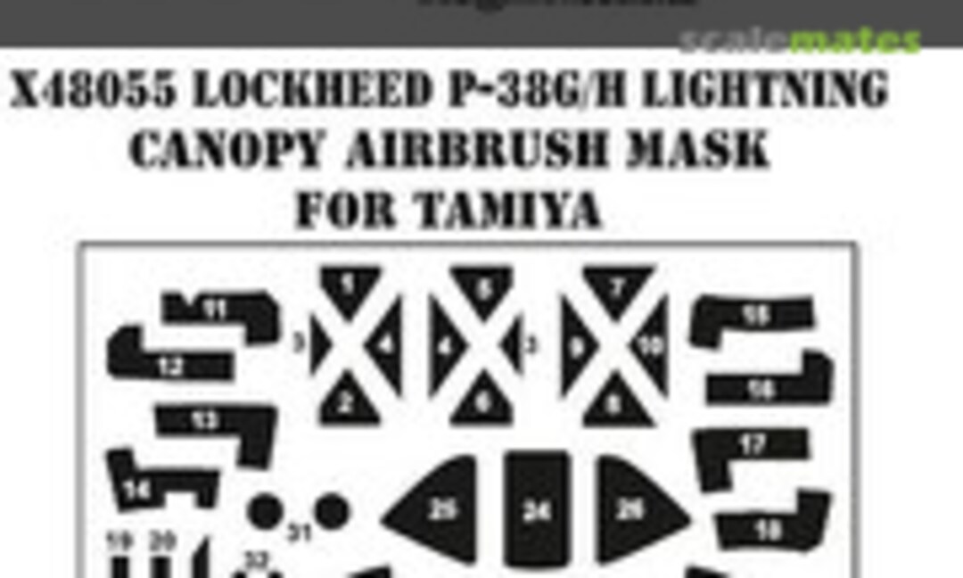 1:48 Lockheed P-38G/H Lightning Canopy Airbrush Mask (MH Models X48055) X48055