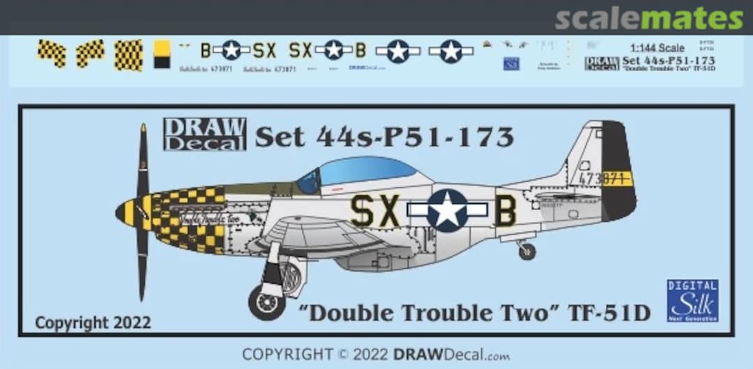 Boxart “Double Trouble Two” TF-51D 44-P51-173 Draw Decal Boxart “Double Trouble Two” TF-51D 44-P51-173 Draw Decal
