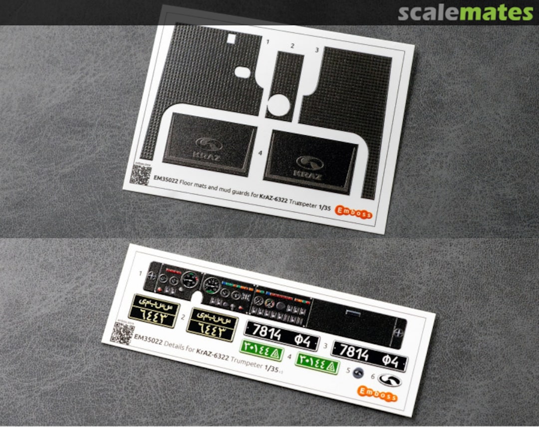 Contents KrAZ-6322 Cab, Mats, Mudguards COMBO interior 3D decals EM35022C Embase