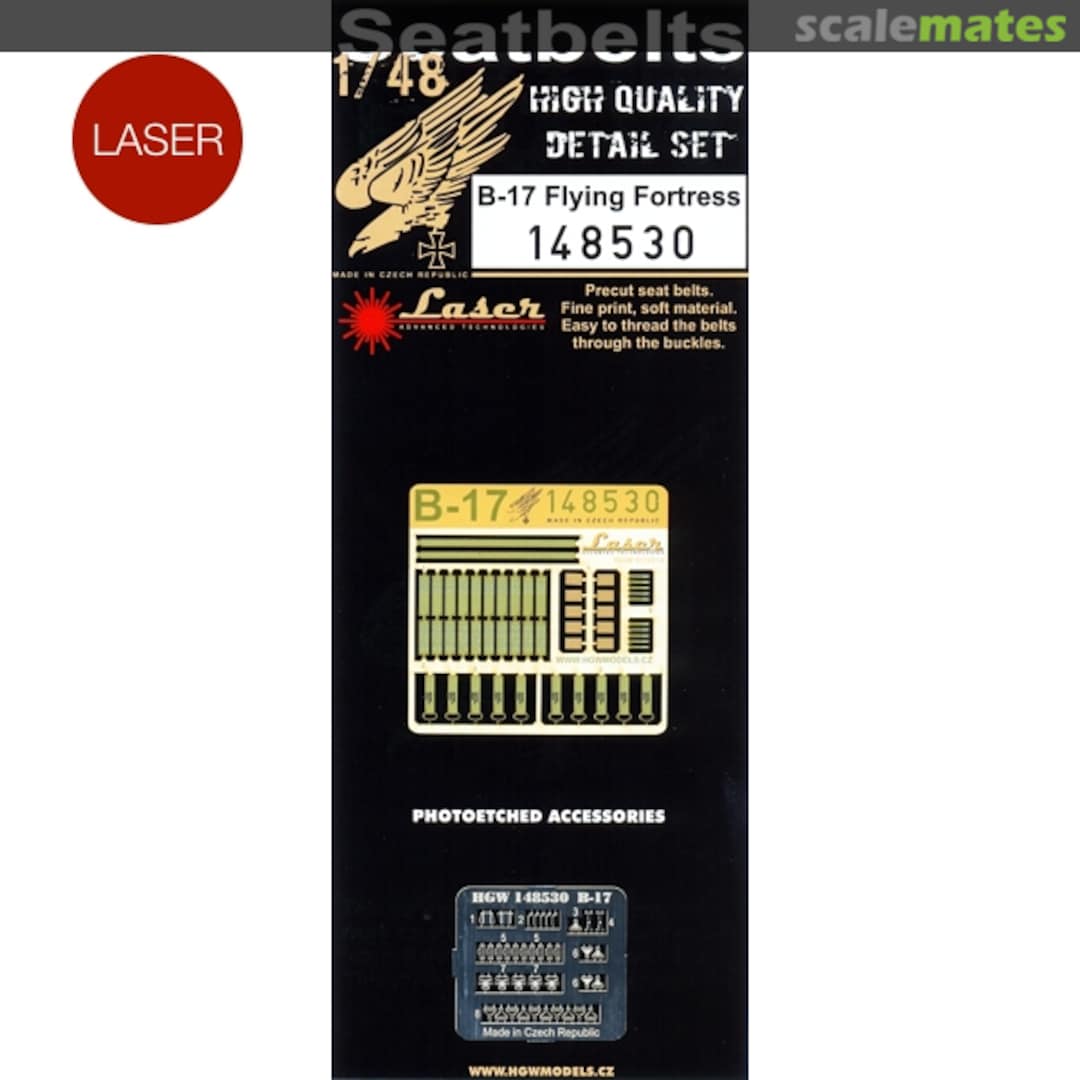 Boxart B-17 Flying Fortress - Seatbelts 148530 HGW Models Boxart B-17 Flying Fortress - Seatbelts 148530 HGW Models