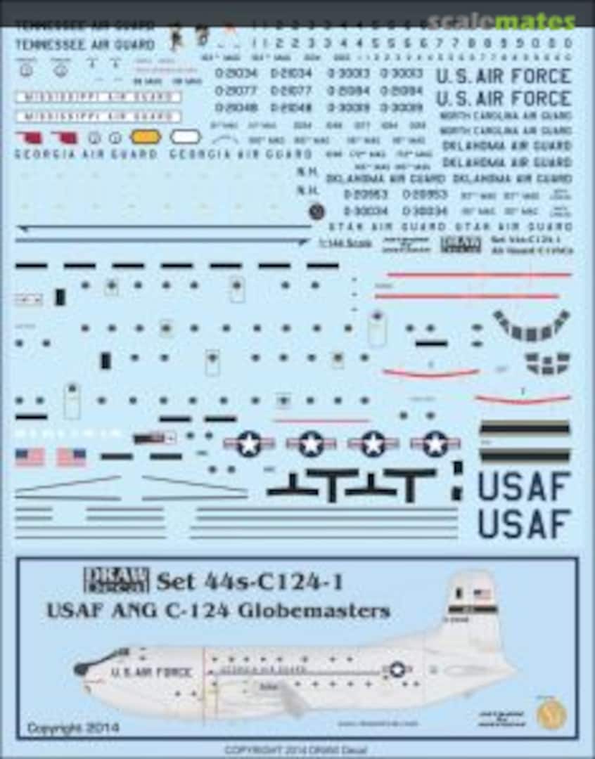 Boxart Douglas C-124 Globemaster II: Air National Guard 144s-C124 Draw Decal Boxart Douglas C-124 Globemaster II: Air National Guard 144s-C124 Draw Decal