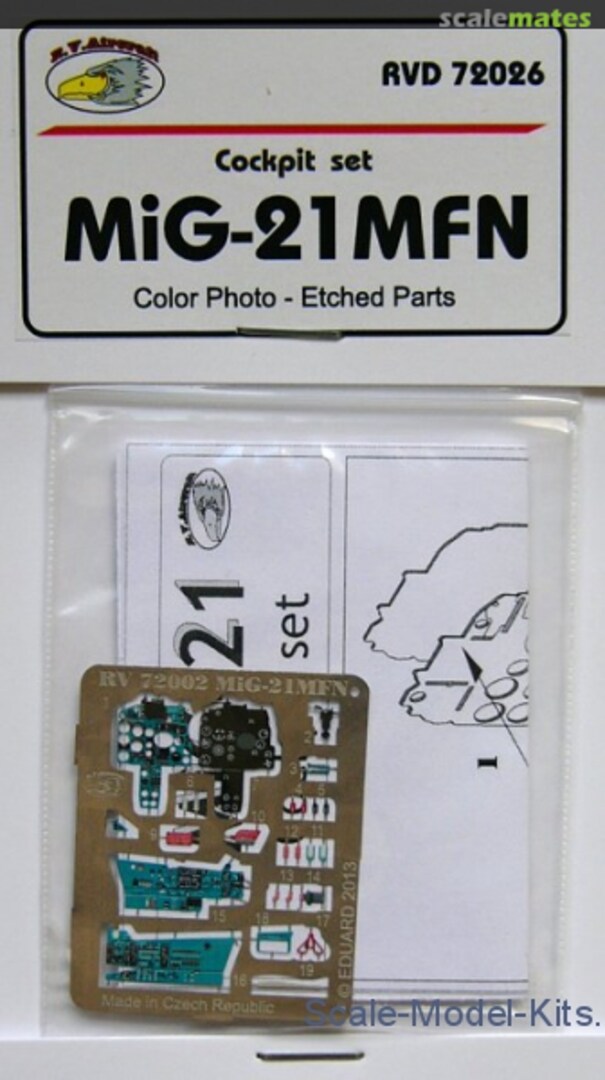 Boxart Mig-21MFN Cockpit Set RVD 72026 R.V.Aircraft Boxart Mig-21MFN Cockpit Set RVD 72026 R.V.Aircraft