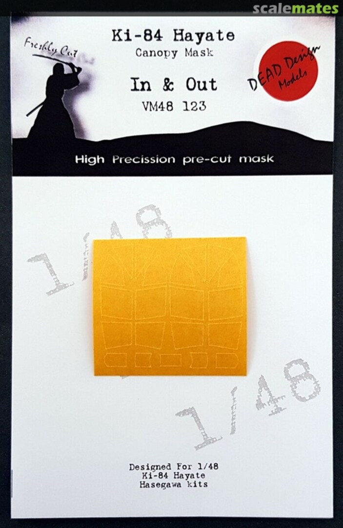 Boxart Nakajima Ki-84 Hayate (inside & outside) canopy paint masks VM48123 DEAD Design Models