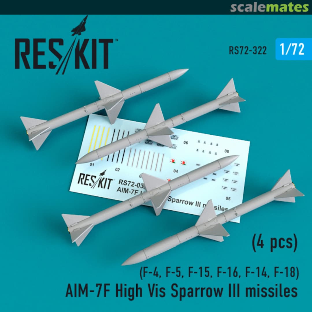 Boxart AIM-7F High Vis Sparrow III missiles RS72-0322 ResKit