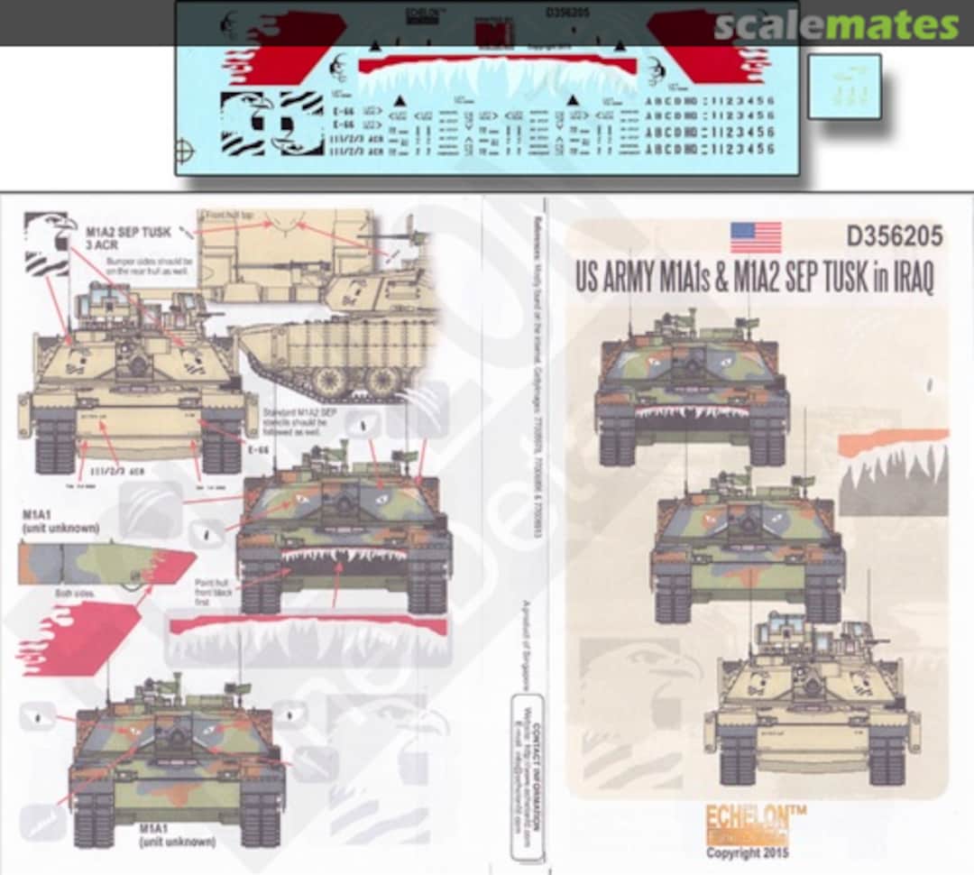Boxart US Army M1A1s & M1A2 SEP TUSK in IRAQ D356205 Echelon Fine Details Boxart US Army M1A1s & M1A2 SEP TUSK in IRAQ D356205 Echelon Fine Details