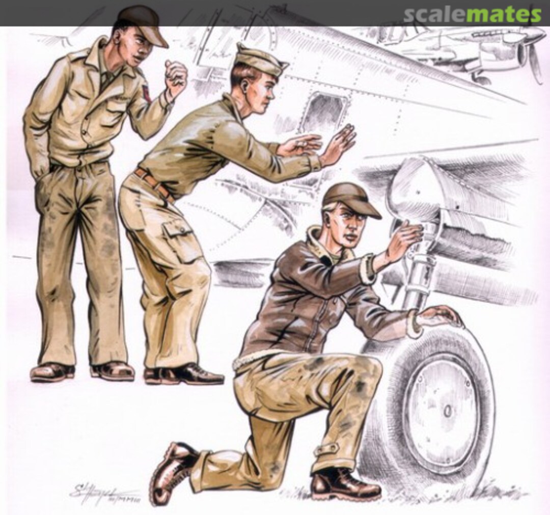 Boxart US Army mechanics WW II (3 fig.) F72114 CMK Boxart US Army mechanics WW II (3 fig.) F72114 CMK