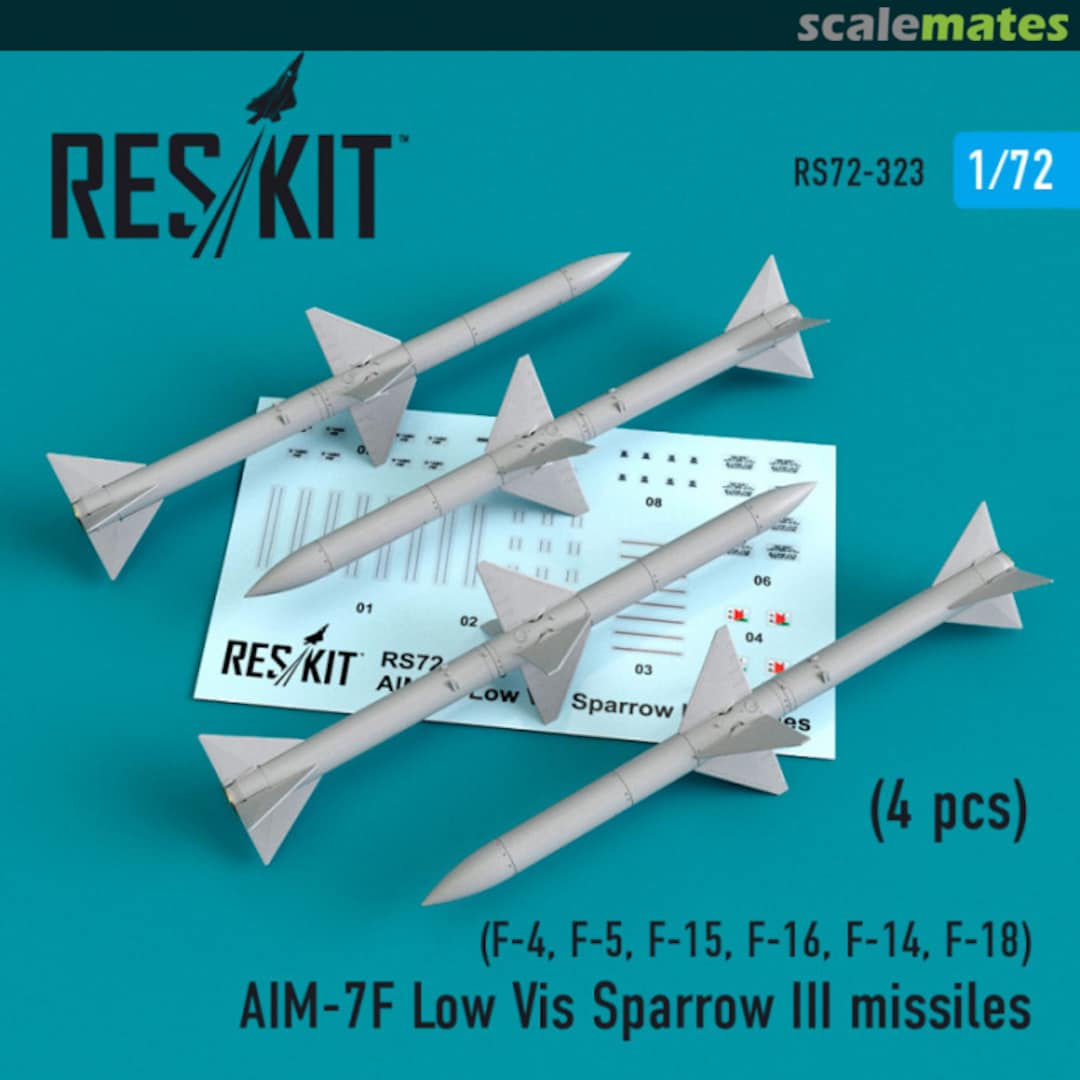 Boxart AIM-7F Low Vis Sparrow III missiles RS72-0323 ResKit Boxart AIM-7F Low Vis Sparrow III missiles RS72-0323 ResKit