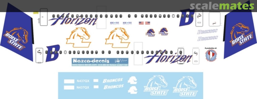 Boxart Dash-8 Boise State Broncos D8-400-17 Nazca decals Boxart Dash-8 Boise State Broncos D8-400-17 Nazca decals