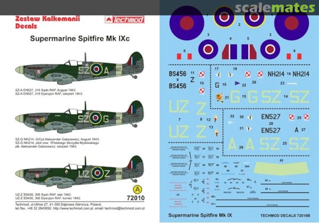 Boxart Supermarine Spitfire Mk.IX 72010 Techmod Boxart Supermarine Spitfire Mk.IX 72010 Techmod