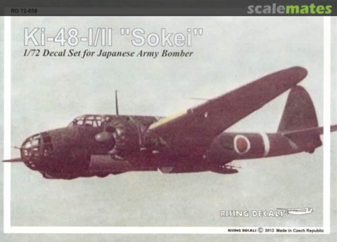 Boxart Ki-48-I/II "Sokei" 72-058 Rising Decals Boxart Ki-48-I/II "Sokei" 72-058 Rising Decals