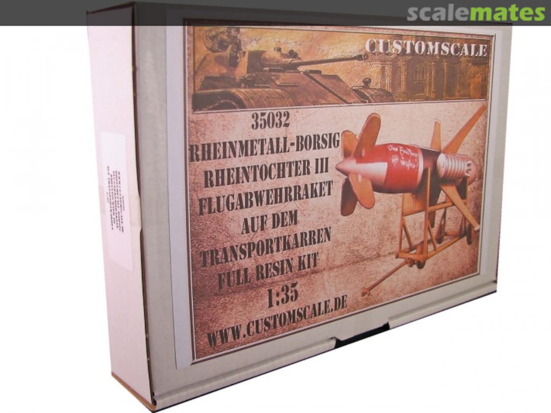 Boxart Rheinmetall-Borsig Rheintochter III auf Transportk 35032 Custom-Scale Boxart Rheinmetall-Borsig Rheintochter III auf Transportk 35032 Custom-Scale